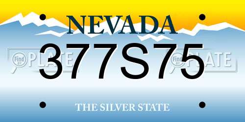 377S75 Nevada License Plate
