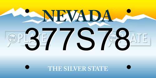 377S78 Nevada License Plate