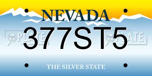 377ST5 Nevada License Plate