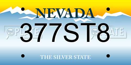 377ST8 Nevada License Plate