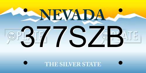 377SZB Nevada License Plate
