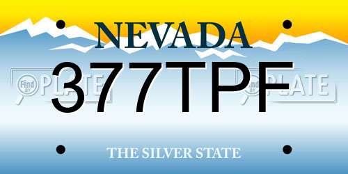 377TPF Nevada License Plate