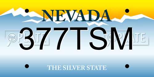 377TSM Nevada License Plate