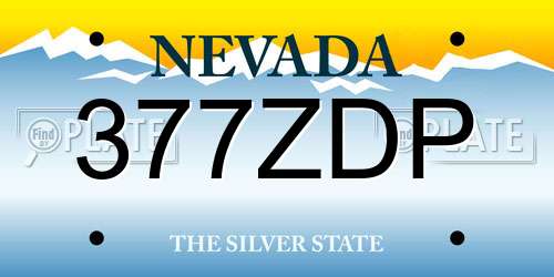 377ZDP Nevada License Plate