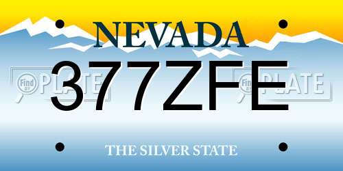 377ZFE Nevada License Plate