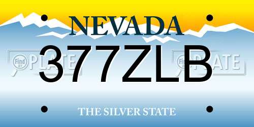 377ZLB Nevada License Plate