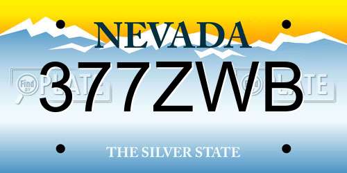 377ZWB Nevada License Plate