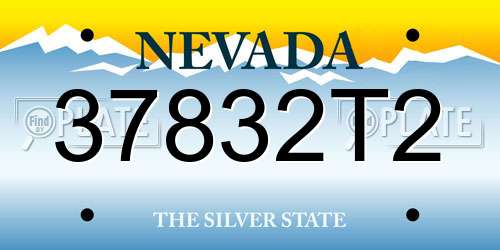 37832T2 Nevada License Plate