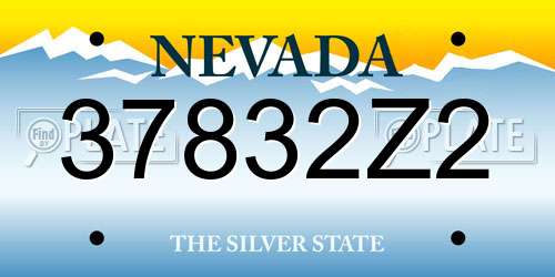 37832Z2 Nevada License Plate