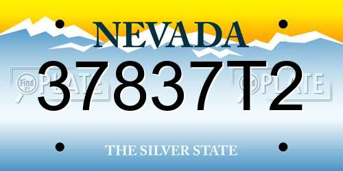 37837T2 Nevada License Plate