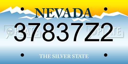 37837Z2 Nevada License Plate