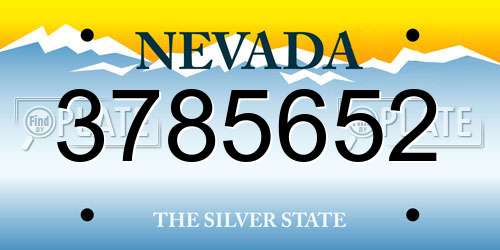 3785652 Nevada License Plate