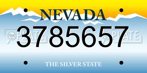 3785657 Nevada License Plate