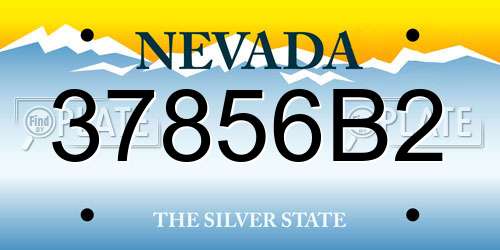 37856B2 Nevada License Plate