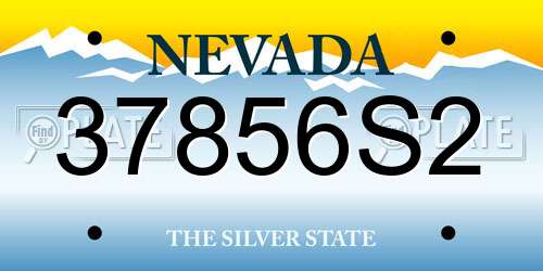 37856S2 Nevada License Plate