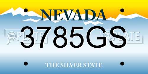 3785GS Nevada License Plate