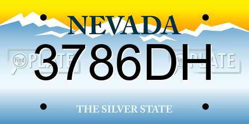 3786DH Nevada License Plate