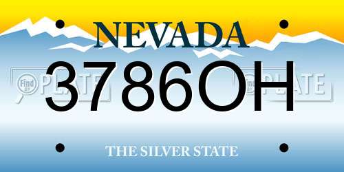 3786OH Nevada License Plate
