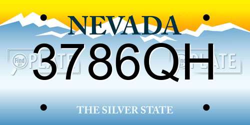3786QH Nevada License Plate
