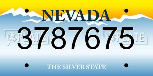 3787675 Nevada License Plate