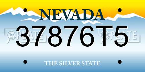 37876T5 Nevada License Plate
