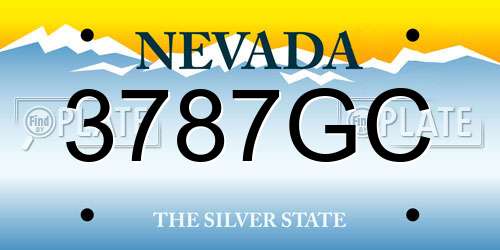 3787GC Nevada License Plate