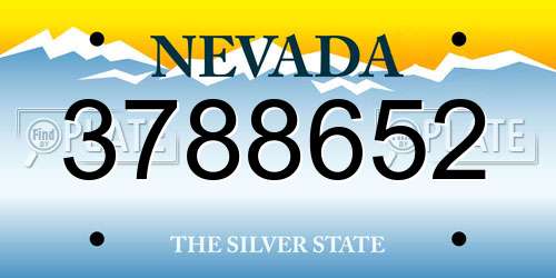 3788652 Nevada License Plate