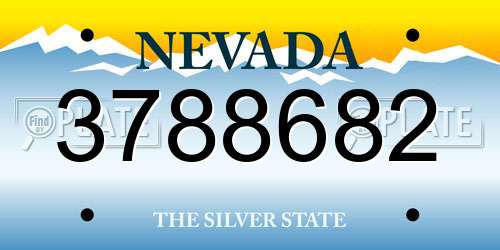 3788682 Nevada License Plate