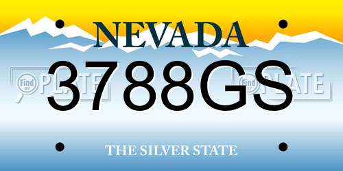 3788GS Nevada License Plate