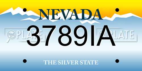 3789IA Nevada License Plate