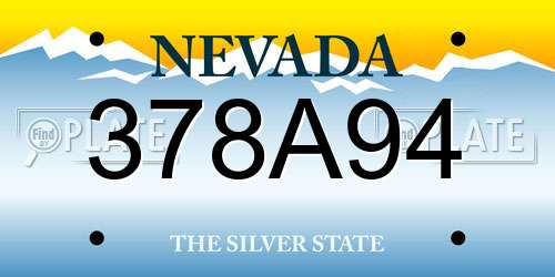 378A94 Nevada License Plate