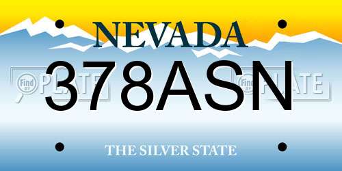 378ASN Nevada License Plate