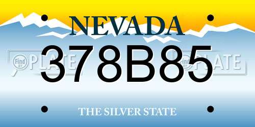 378B85 Nevada License Plate
