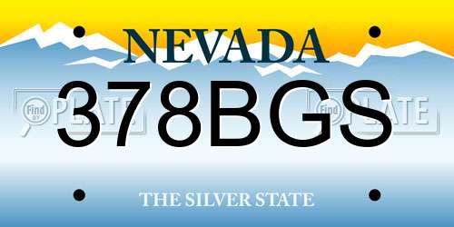 378BGS Nevada License Plate
