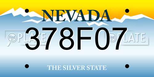 378F07 Nevada License Plate