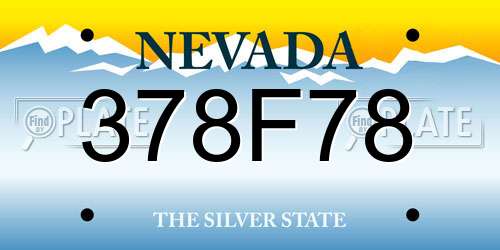 378F78 Nevada License Plate