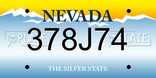 378J74 Nevada License Plate