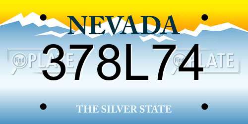 378L74 Nevada License Plate