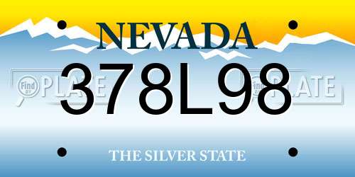 378L98 Nevada License Plate