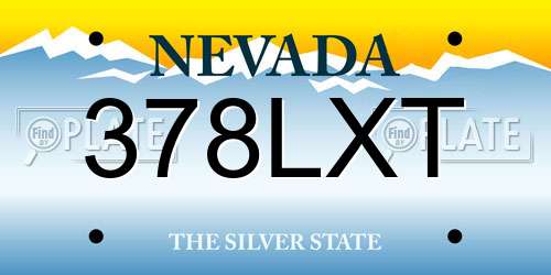 378LXT Nevada License Plate