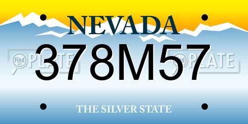 378M57 Nevada License Plate