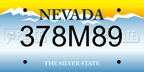 378M89 Nevada License Plate
