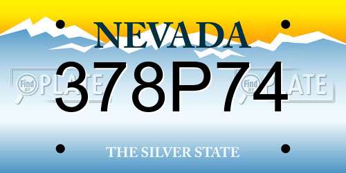 378P74 Nevada License Plate