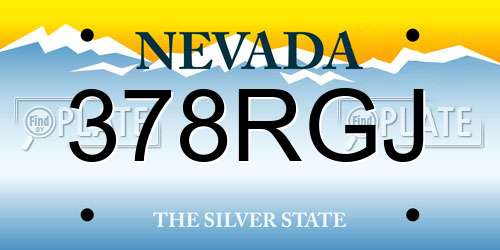 378RGJ Nevada License Plate