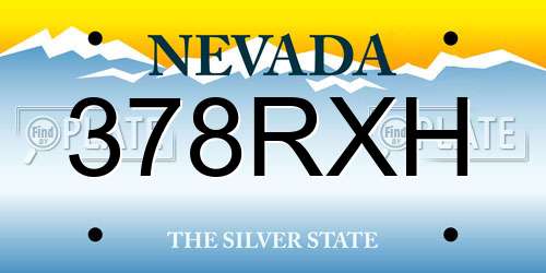378RXH Nevada License Plate