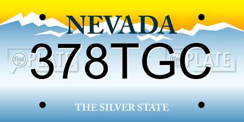 378TGC Nevada License Plate
