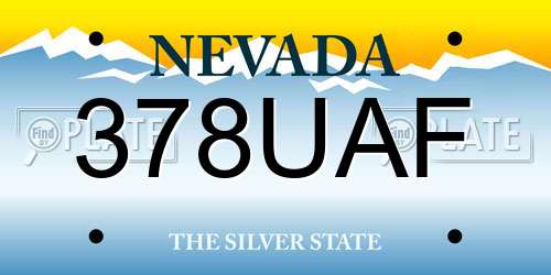 378UAF Nevada License Plate