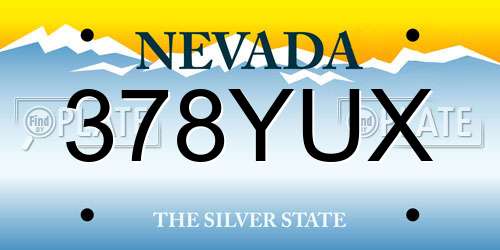 378YUX Nevada License Plate