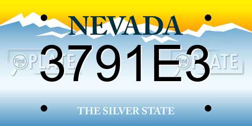 3791E3 Nevada License Plate