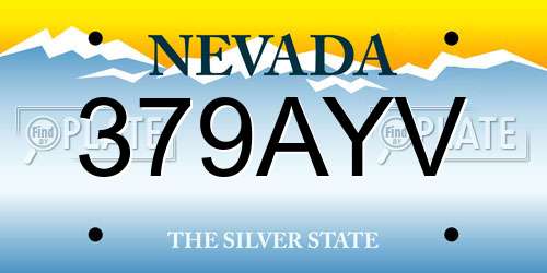 379AYV Nevada License Plate